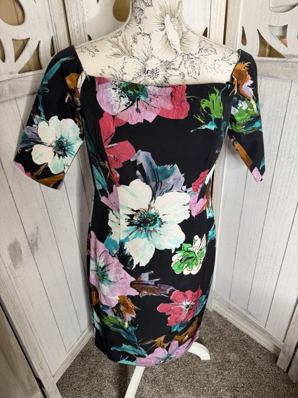 off shoulder floral dress knee length Milly | Dresses | Milly Bright The Sheath Career Party Sz 8 CC cruise dresses